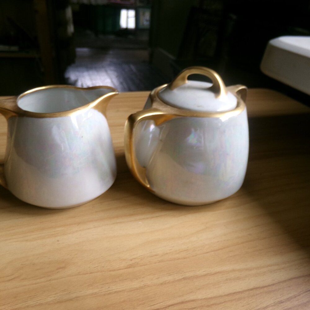 vintage Germany creamer & sugar set
